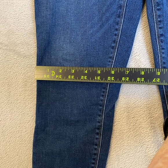Spanx Womens Skinny Jeans Large Mid-Rise Distressed Hem Frayed Stretchy Denim Bl - Picture 5 of 16